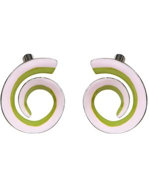 Marni Spiral Two-Toned Earrings - Metallic