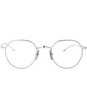 Thom Browne Eyewear Round Frame Glasses - White