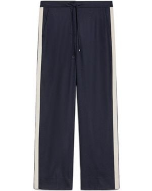 Max Mara Virgin Wool Relaxed-Fit Wide-Leg Pants - Blue