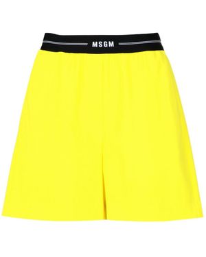 MSGM Logo Logo Shorts - Yellow