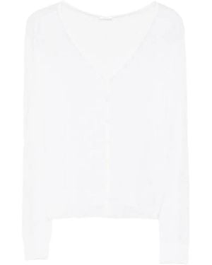 Roberto Collina V-Neck Open-Knit Jumper - White