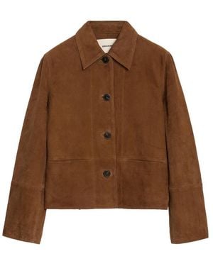 Zadig & Voltaire Lessa Suede Jacket - Brown