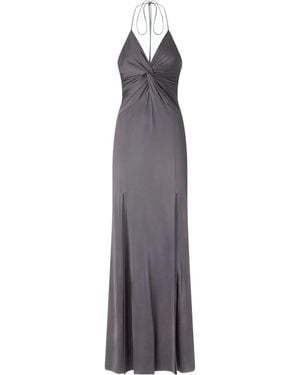Pinko Long Slip Dress With Front Knot - Purple