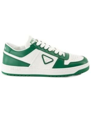Prada Two-Toned Lace-Up Trainers - Green