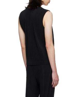 Homme Plissé Issey Miyake V-Neck Vest - Black