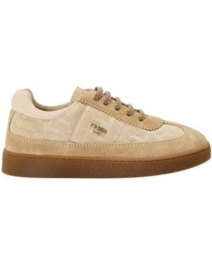 Fendi Kids' Low-Top Sneakers - Natural
