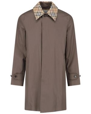 Burberry Long-Sleeved Trench Coat - Brown