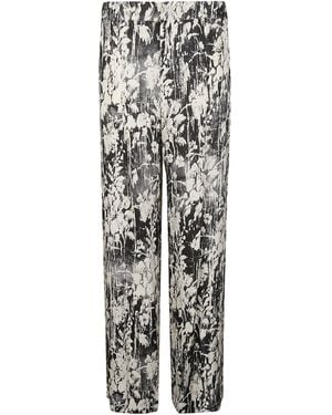Pt Pantaloni Floral-Print Wide-Leg Trousers - White