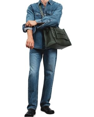 JW Anderson Jw Anderson Logo Patch Denim Shirt - Blue