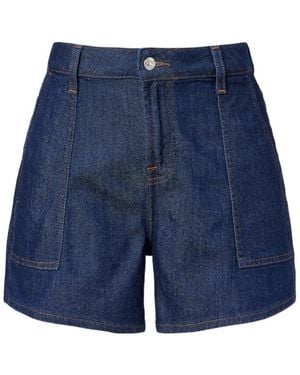 7 For All Mankind Denim Shorts With Belt Loops - Blue