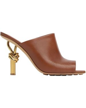 Bottega Veneta Knot Open Toe Mules - Brown