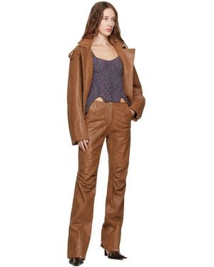 KNWLS Ssense Exclusively Sells Juku Leather Pants - Brown