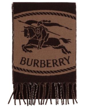 Burberry Reversible Knight Stamp Scarf - Brown