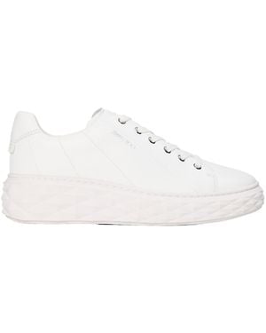 Jimmy Choo Low-Top Laced Casual Skate Shoes - White