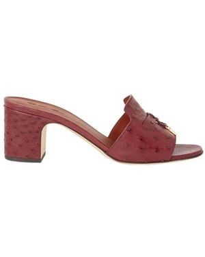 Loro Piana Thick And High-Heeled Sandals - Red