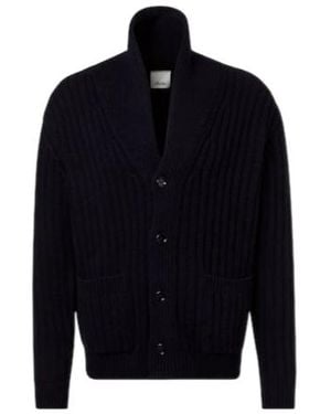Allude Ribbed-Knit Wool And Cashmere Cardigan - Blue