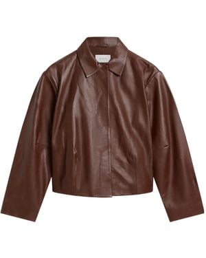 St. Agni Cocoon Leather Jacket - Brown