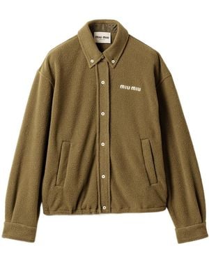 Miu Miu Fleece Blouson Jacket - Green
