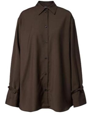 TOTEME Oversized Wool Shirt - Brown