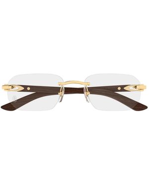 Cartier Rectangle Frameless Glasses - White
