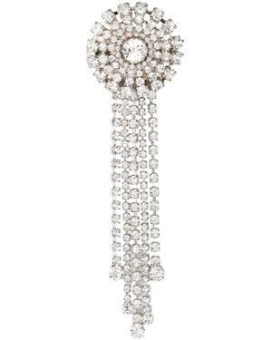 Jennifer Behr Crystal Tassel Hair Clip - White
