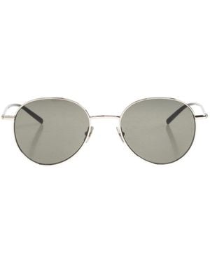 Saint Laurent Eyewear Oval Frame Sunglasses - Metallic