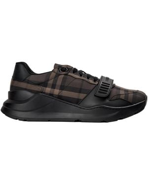 Burberry Plaid Panel Chunky Sneakers - Black
