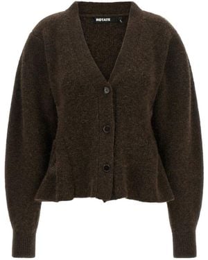 ROTATE BIRGER CHRISTENSEN Peplum Cardigan - Black