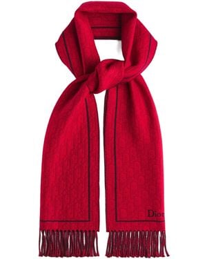 Dior Oblique Scarf - Red
