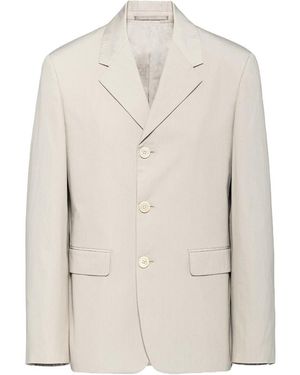 Prada Single-Breasted Long-Sleeved Jacket - Natural