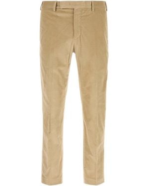 Pt Pantaloni Pt Torino Dieci Flat Corduroy Trousers - Natural