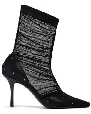 Jimmy Choo Square-Toed Short Boots - Black
