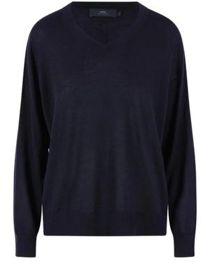 arch4 V-Neck Ribbed Knit Jumper - Blue