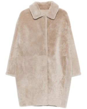 Manzoni 24 Single-Breasted Long-Sleeve Coat - Natural