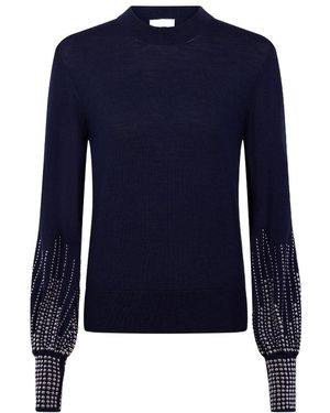 Rabanne Rivet Cuff Wool Jumper - Blue