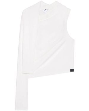 Courreges Courrèges Asymmetric Off-Shoulder Draped T-Shirt - White