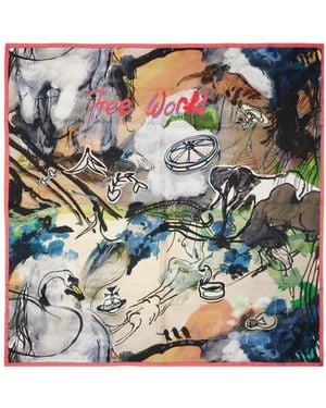 Vivienne Westwood Free World Printed Silk Scarf - Multicolour