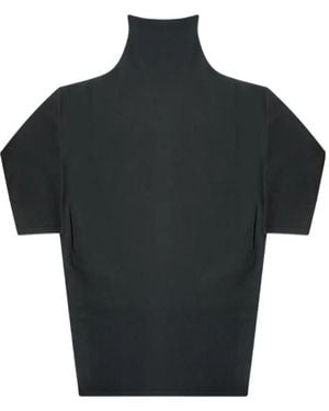 The Row Funnel-Neck Short-Sleeve Top - Black