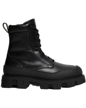 Moncler Peak Path Leather Lace-Up Boots - Black