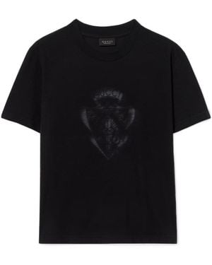 Gucci Cotton Jersey T-Shirt With Crest - Black
