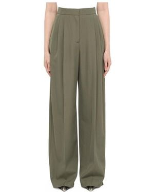 McQueen Wide-Leg Tailored Trousers - Green