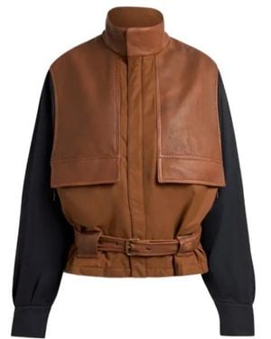 Etro Belted Panelled Jacket - Brown