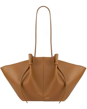 Yuzefi Large Mochi Pebble-Grain Shoulder Bag - Brown