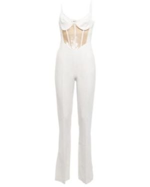 David Koma Sequined Cutout Cady Jumpsuit - White