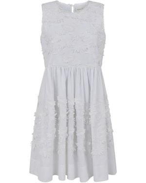 P.A.R.O.S.H. Embroidered Sleeveless Dress - Gray