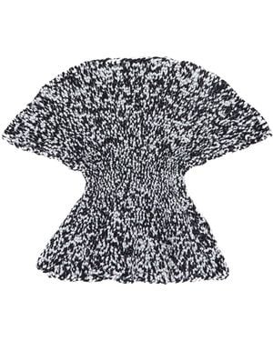 KHAITE Mathilde Bubble-Sleeve Peplum Top - Multicolour