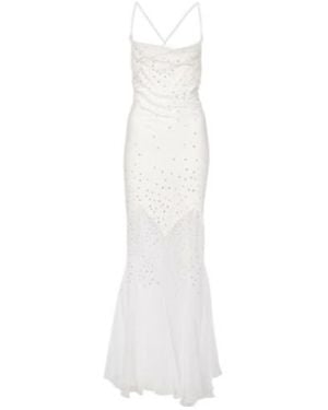 Rabanne Embellished Sheer Gown - White