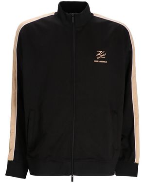 KARL LAGERFELD Stripe Detailed Jacket - Black