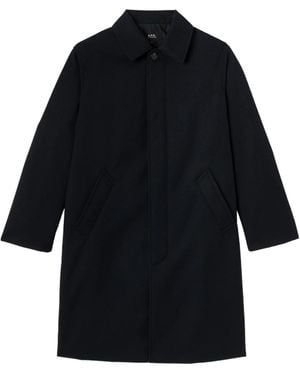 A.P.C. Mac Single-Breasted Coat - Black