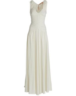 N°21 V-Neck Pleated Dress - White